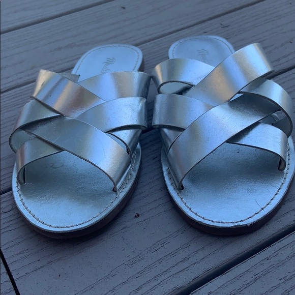 Madewell Boardwalk Woven Leather Sandals in Silver - Picture 5 of 5